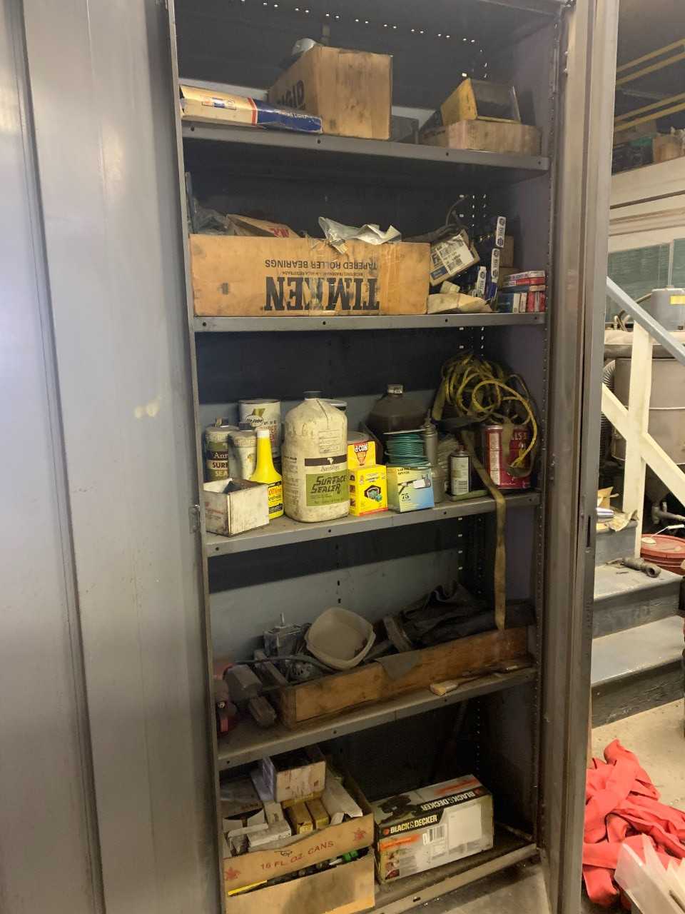 Metal Cabinet w/ contents - INDUSTRIAL PARTS