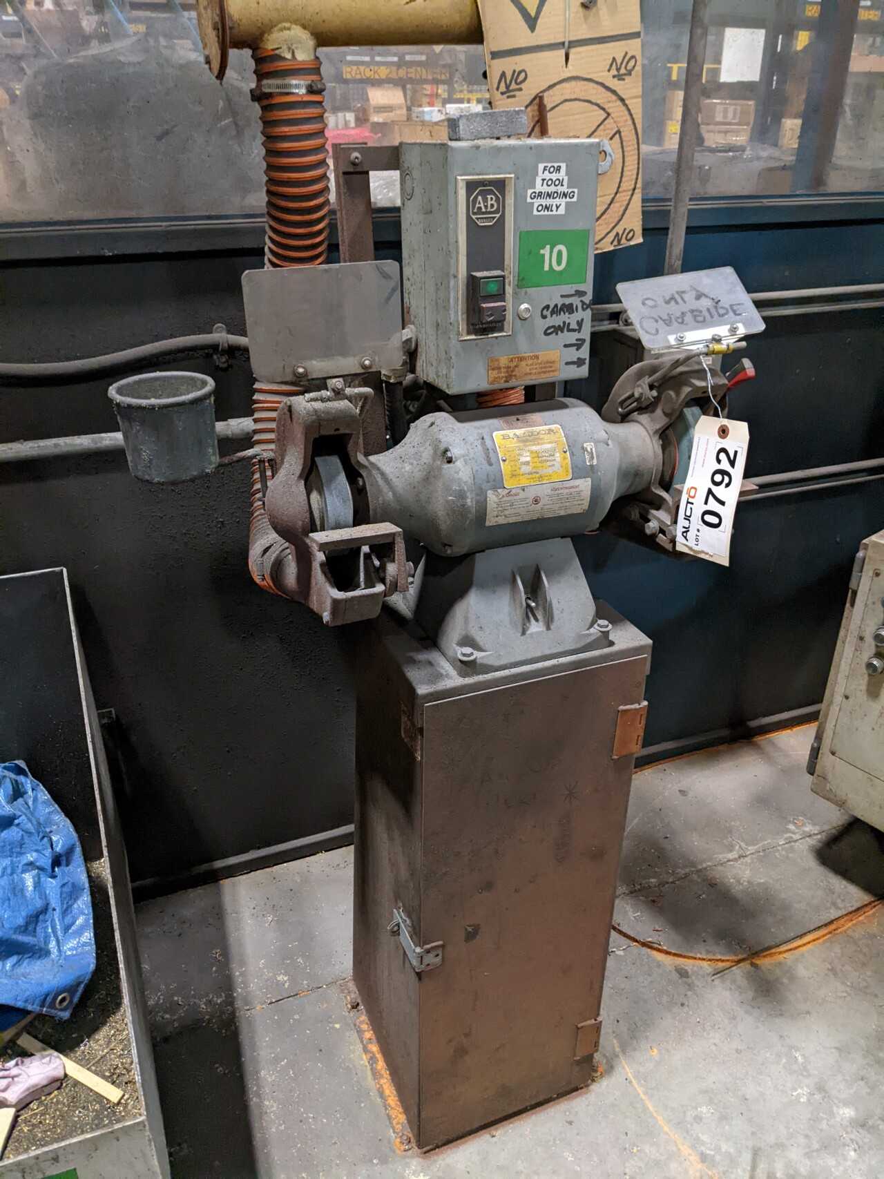 BALDOR 8102W 6" x 3/4-HP DOUBLE END BENCH GRINDER WITH STAND - GRINDING MACHINES