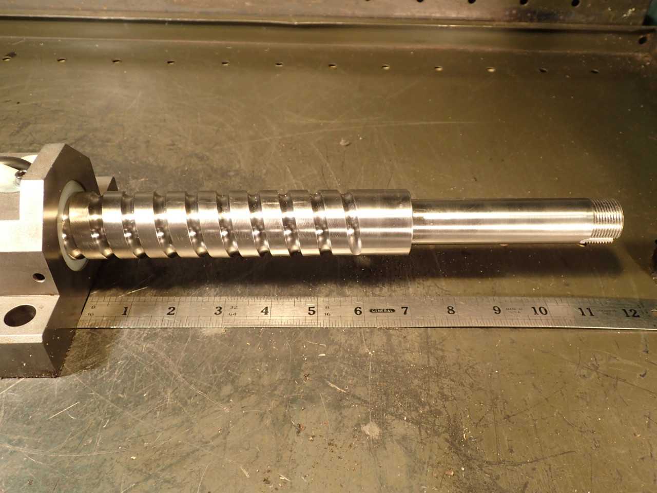 16mm Pitch Ball Lead Screw: 280mm Travel, 25mm 1.5 Threaded Ends 28-3/4" OAL NOS - INDUSTRIAL PARTS