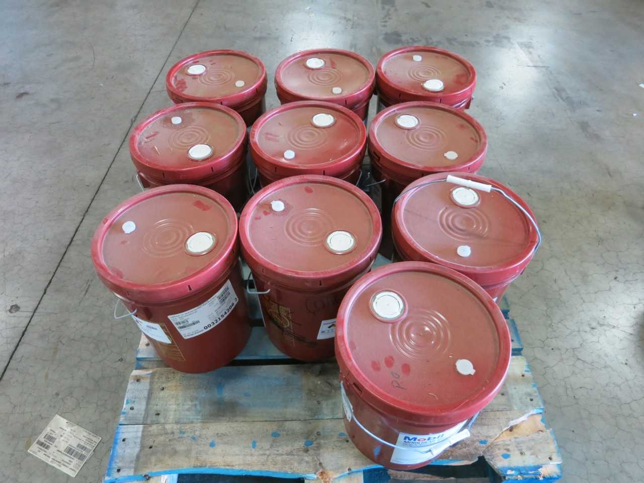 LOT OF 10 MOBIL MOBILGEAR 600 XP 460 PREMIUM INDUSTRIAL GEAR OIL 5-GALLON - GEAR REDUCERS
