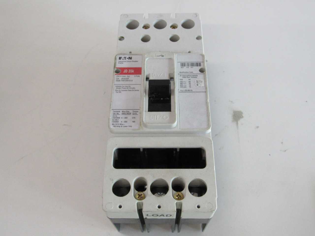 [SALVAGE - FOR PARTS ONLY] Eaton JD3250F MCCB JD 3P 250A - CIRCUIT BREAKERS