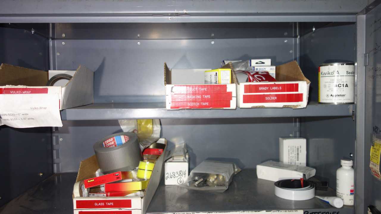 LOT OF 2 CABINETS WITH CONTENTS, ASSORTED ELECTRICAL - INDUSTRIAL PARTS