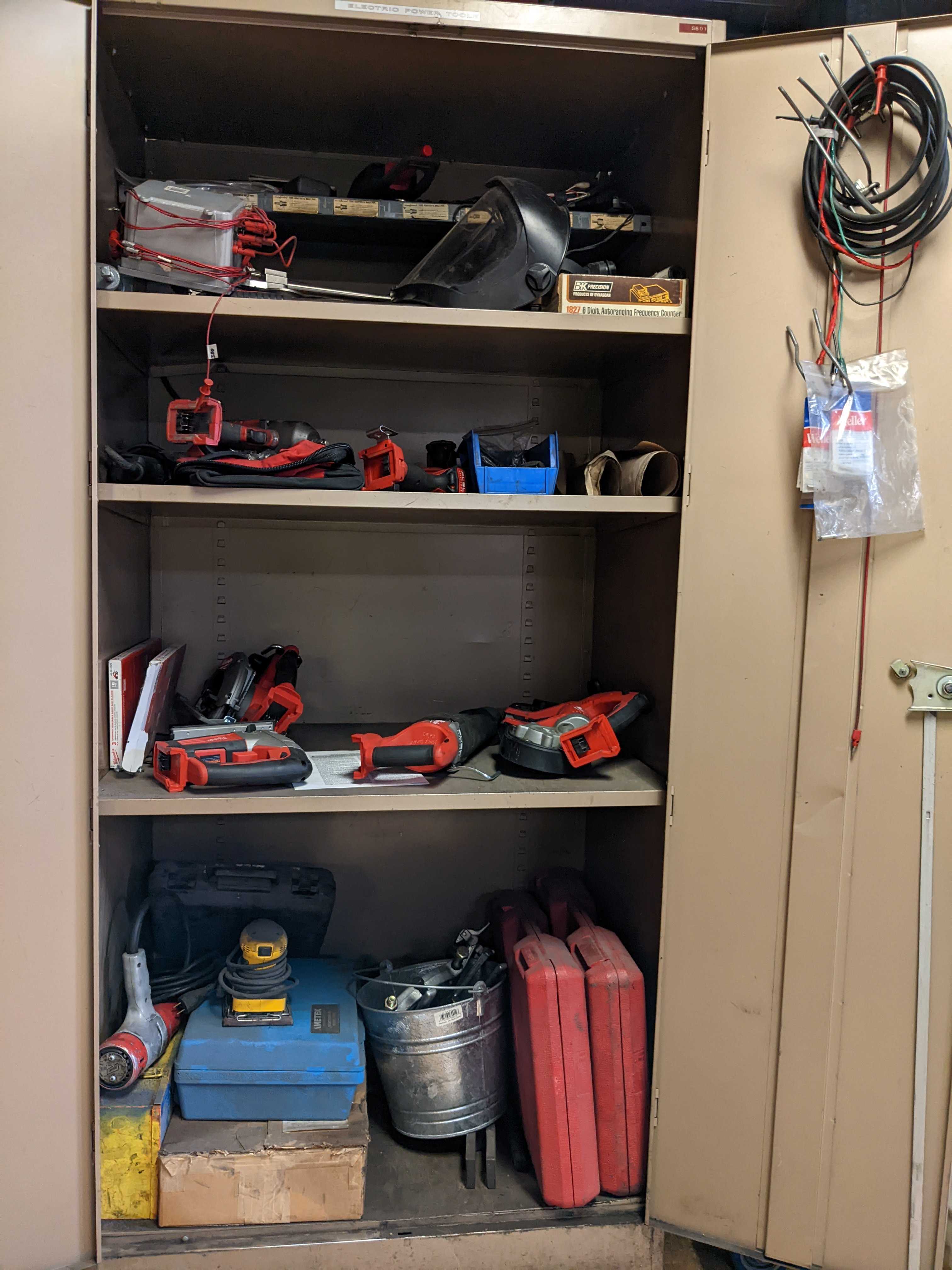 CABINET WITH CONTENTS - ELECTRIC POWER TOOLS