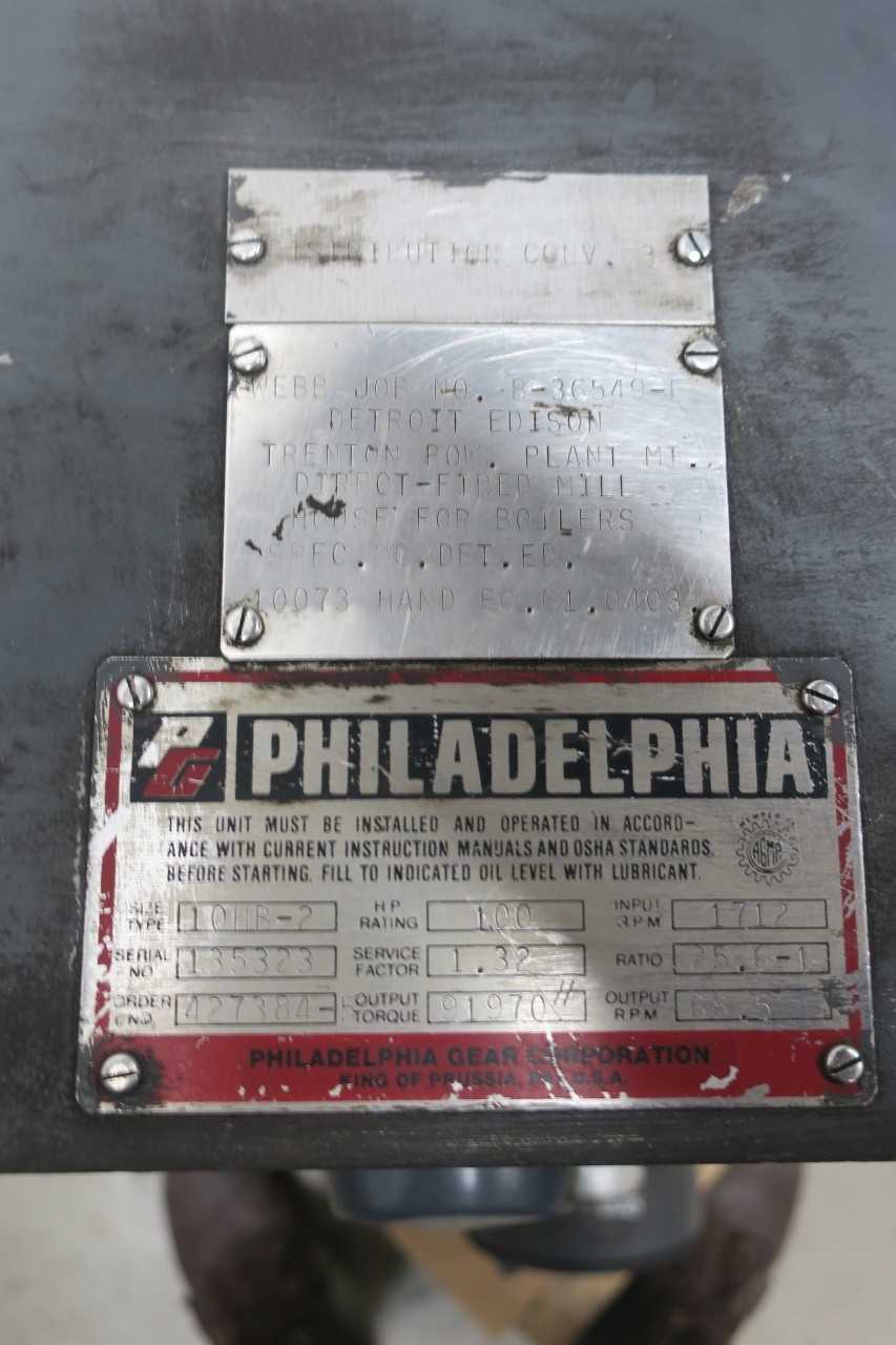 PHILADELPHIA GEAR 10HB-2 2-7/8IN 100HP 25.6:1 ENCLOSED GEAR DRIVE - GEAR REDUCERS