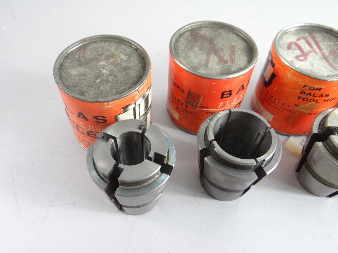 10 BALAS C12 COLLETS WITH NMTB50 FLASH CHANGE CHUCK - MACHINING ACCESSORIES & TOOLING