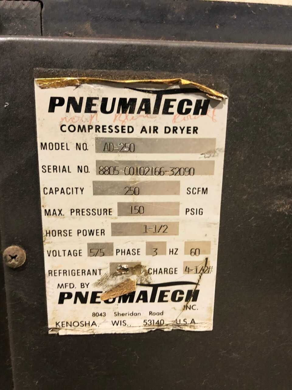 Pneumatech Refrigerated Air Dryer - AIR DRYERS