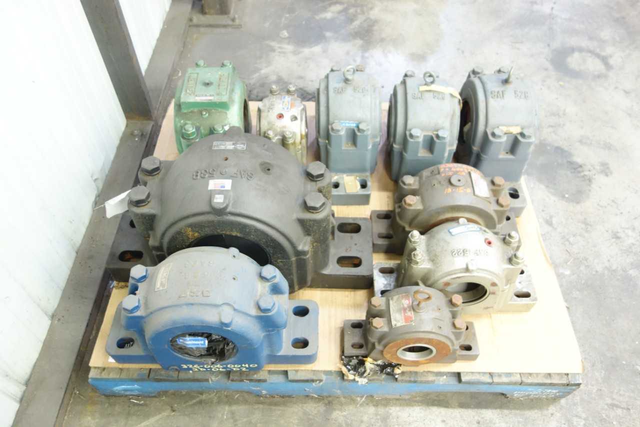 PALLET OF ASSORTED SPLIT CASE PILLOW BLOCK BEARING HOUSINGS - BEARINGS