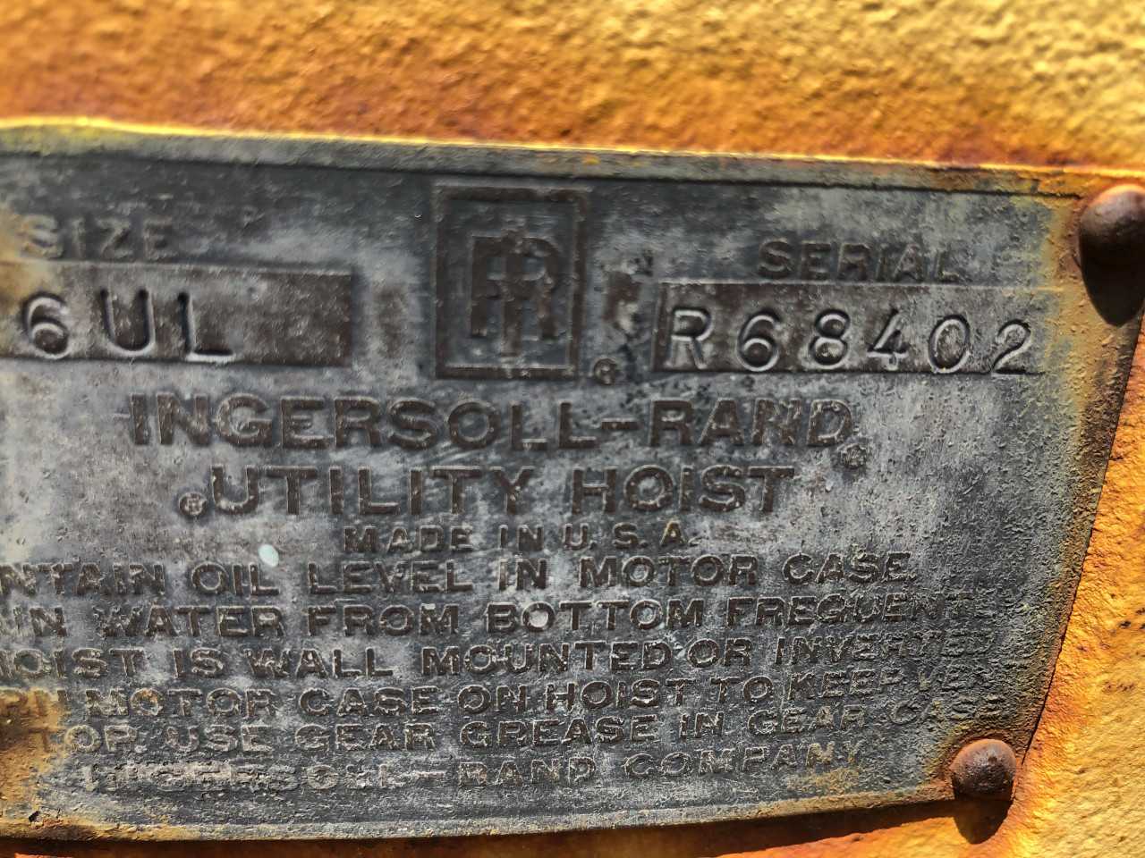 Ingersoll-Rand Air Tugger; 10,000 lb.; 2 Tuggers per skid - PLANT & FACILITY