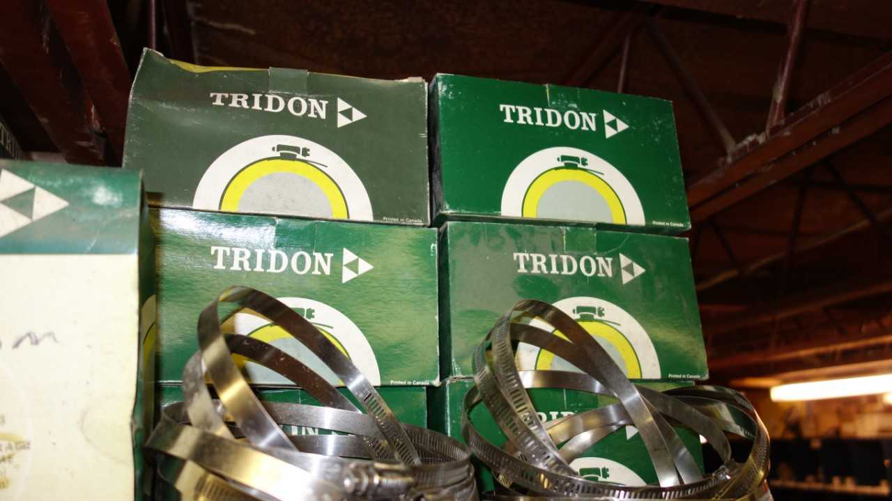 CONTENTS OF PIGEON HOLE CABINET, ASSORTED STAINLESS HOSE CLAMPS, TRIDON - ELECTRIC POWER TOOLS