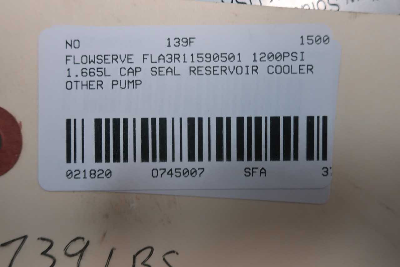FLOWSERVE A3R115905-01 SEAL RESERVOIR 1200PSI 1.665L CAP 3/4IN 3/4IN OTHER PUMP - PUMPS