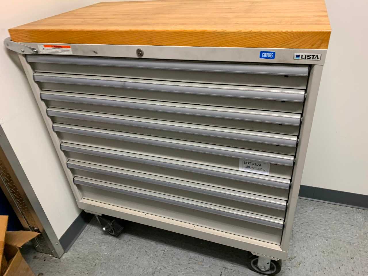 Lista 8 Rolling Drawer Cabinet w/ butcher block top - TOOL STORAGE
