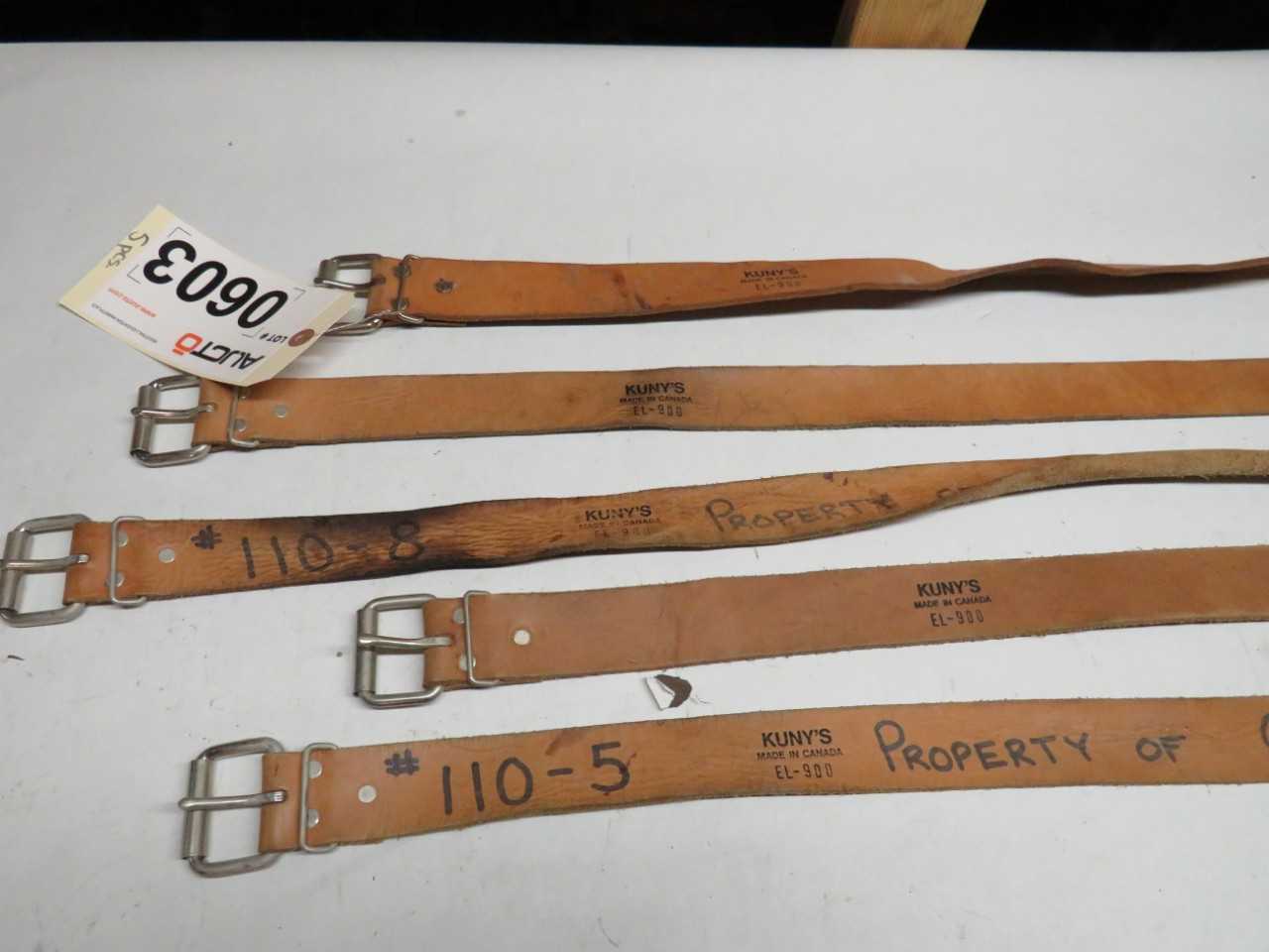 LOT OF 5 KUNYS ASSORTED BELTS - MACHINING ACCESSORIES & TOOLING