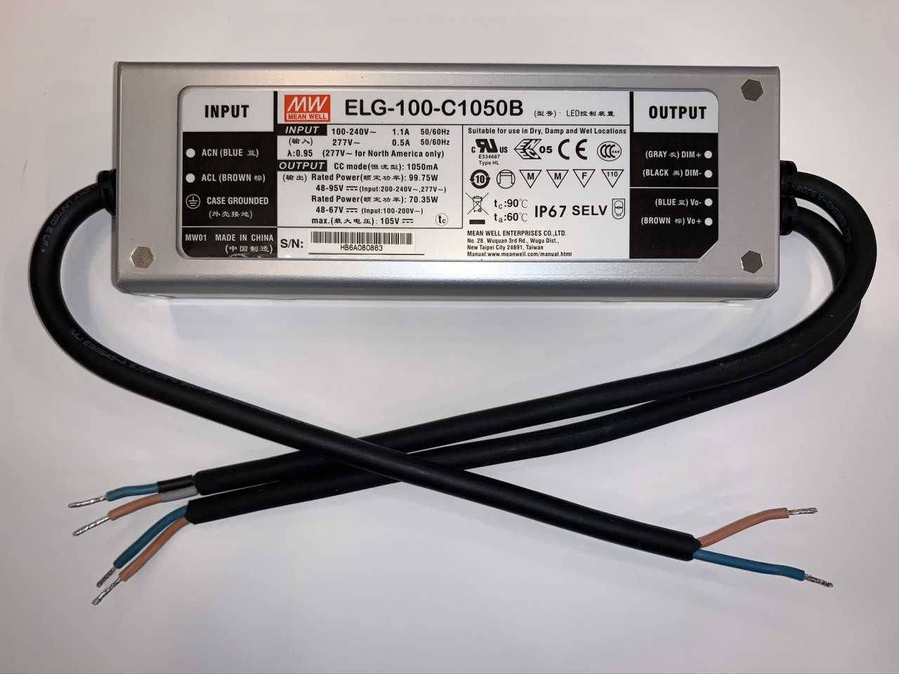 New - Lot of 80 - Mean Well ELG-100-C1050B LED Power Supply Driver - ELECTRICAL COMPONENTS