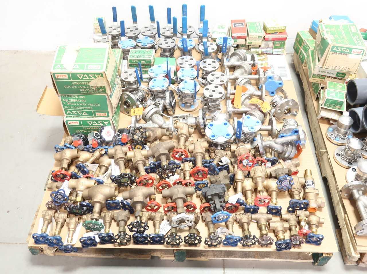 2 PALLETS OF VALVES, VALVE PARTS, PLUMBING - VALVES