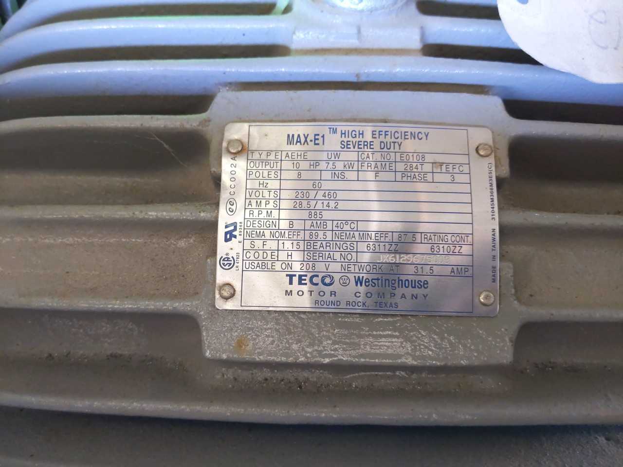 Teco Westinghouse 10HP Electric Motor - ELECTRIC MOTORS