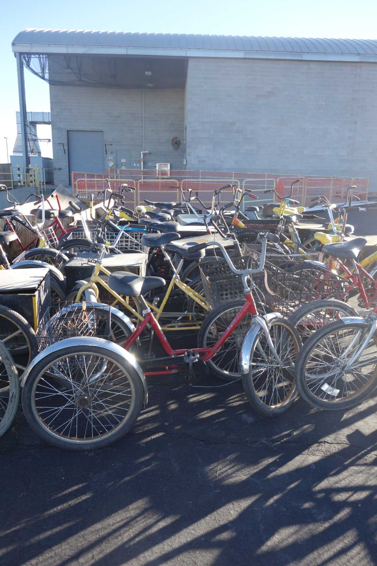 Lot of 8 Bikes with Baskets - ROLLING CARTS