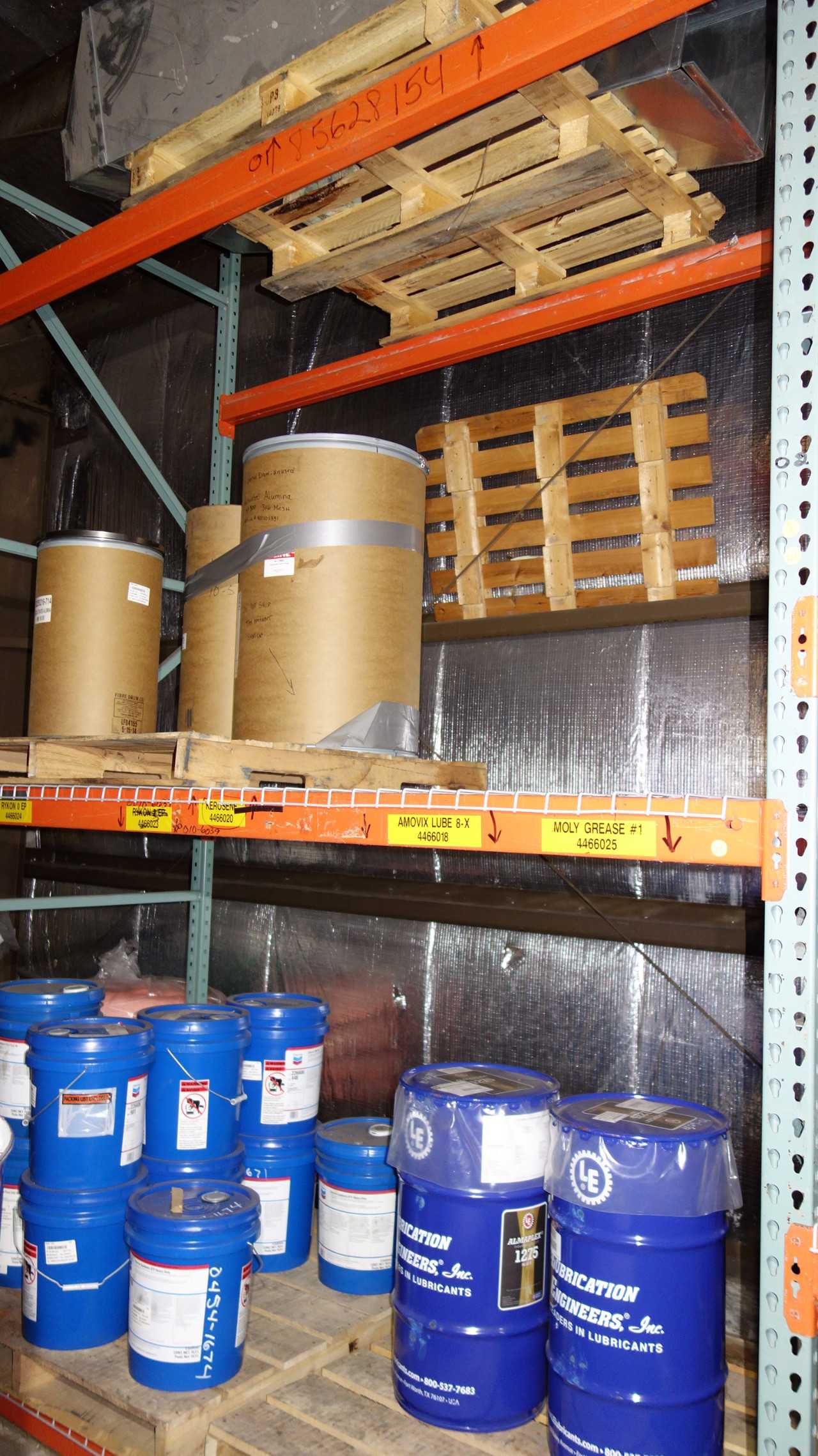 CONTENTS OF RACKING, OIL DRUMS,SORBENT BOOMS, HVAC - PALLET RACKING