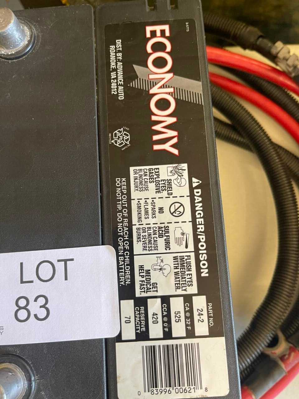 12 Volt Battery w/cables - ELECTRICAL COMPONENTS