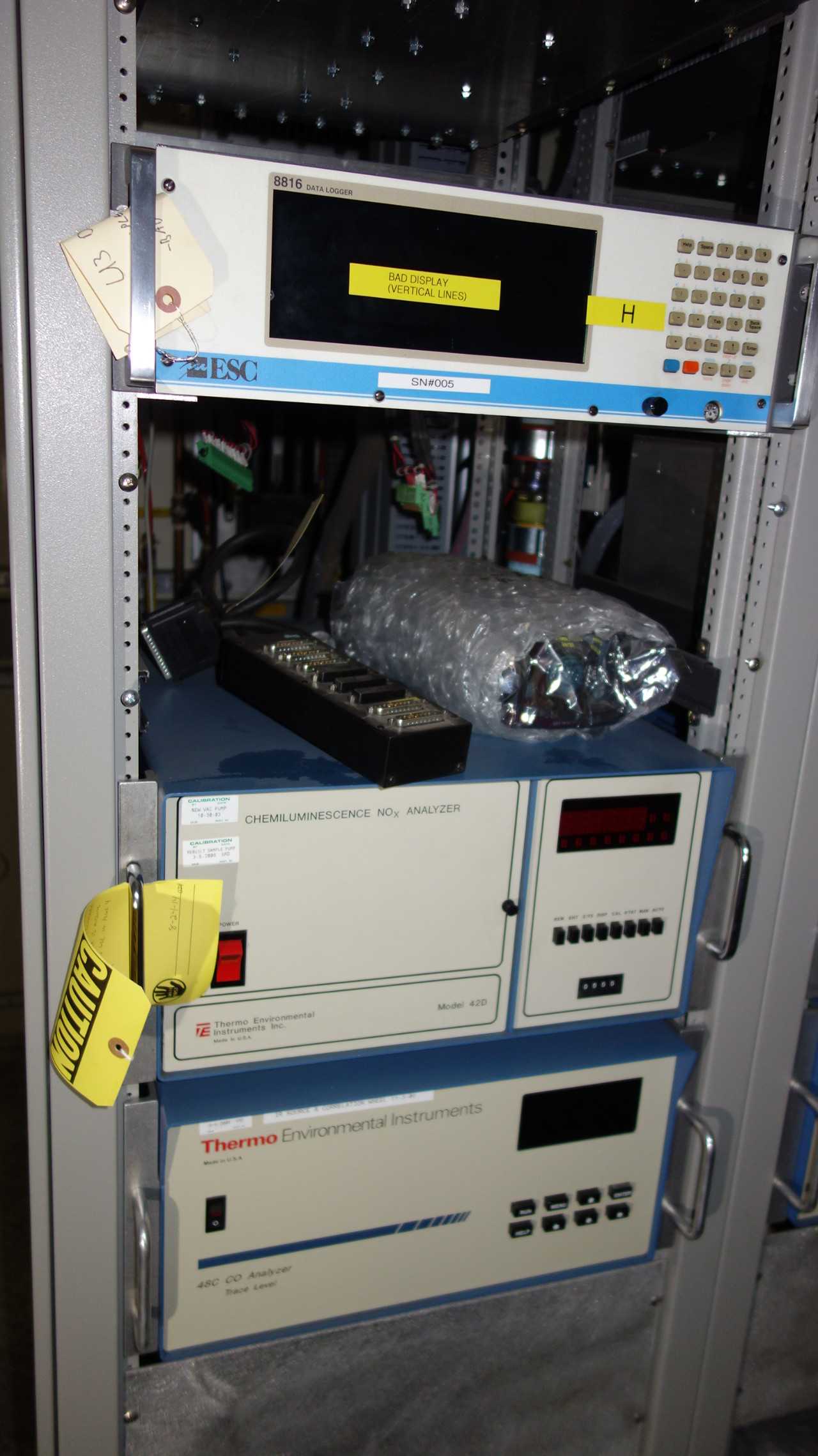 CONTENTS OF RACKS - THERMO AND ESC ANALYZERS - PALLET RACKING