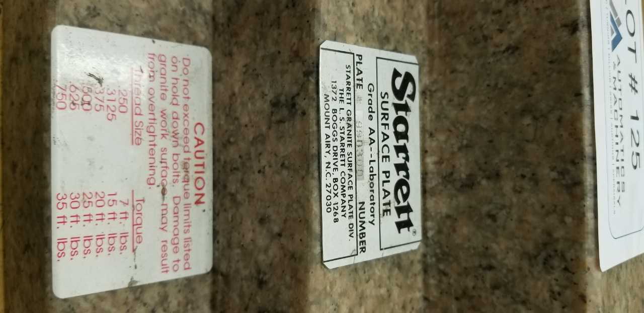 LS Starrett Granite Surface Place - PROCESS EQUIPMENT