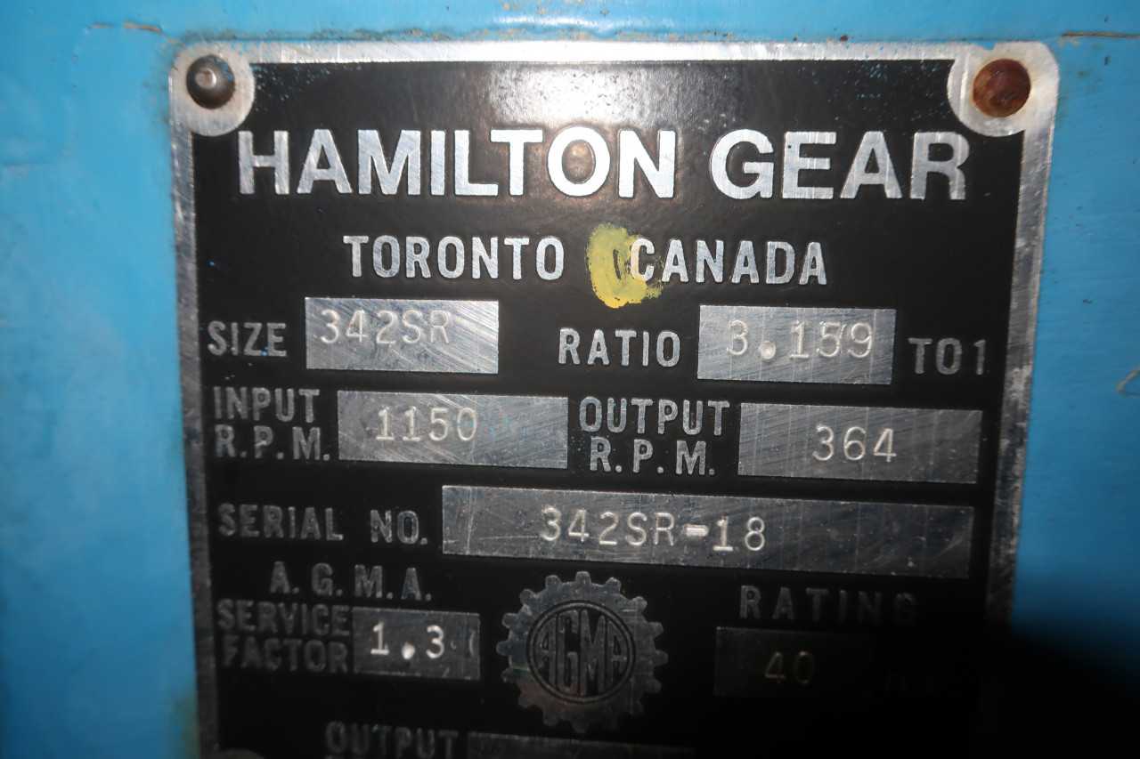 LOT OF 2 HAMILTON 342SR TOP MOUNT WORM GEAR REDUCER - GEAR REDUCERS