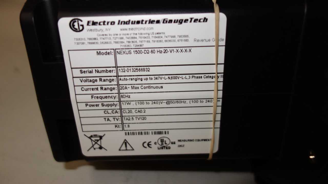 ELECTRO INDUSTRIES NEXUS 1500-D2-60 POWER REVENUE METER - INDUSTRIAL PARTS