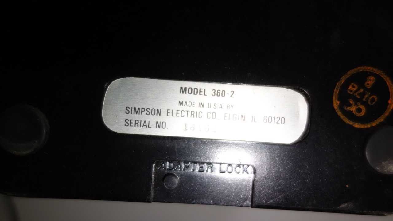 SIMPSON 360-2 VOLT-OHMM MILLIAMMETER - ELECTRICAL COMPONENTS