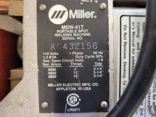 Miller Portable Spot Welder - WELDING EQUIPMENT