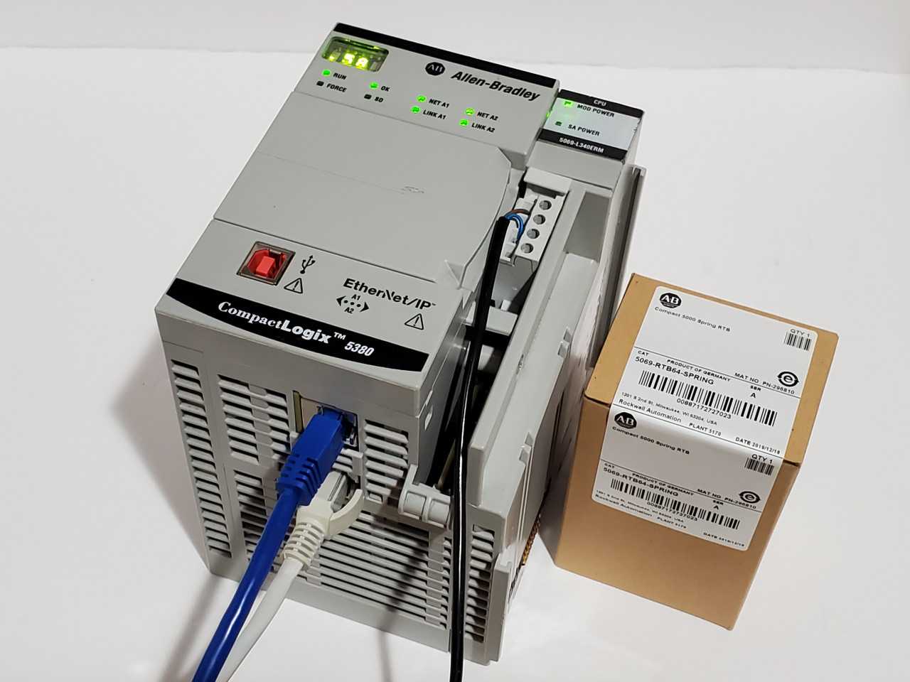 Allen Bradley CompactLogix 5069-L340ERM Plus Brand new 5069-RTB64 Spring - AUTOMATION & CONTROLS