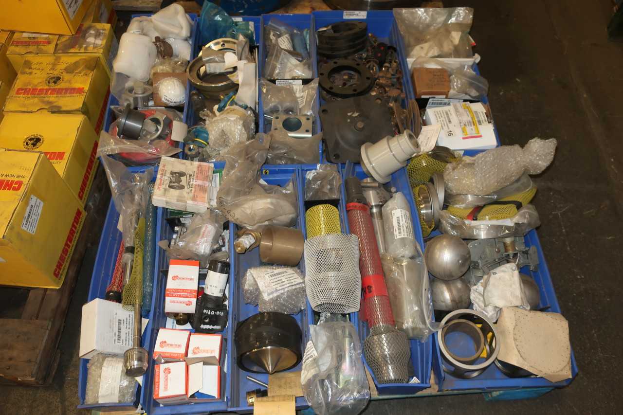4 PALLETS OF ASSORTED PUMP PARTS & PUMP PACKING - PUMPS