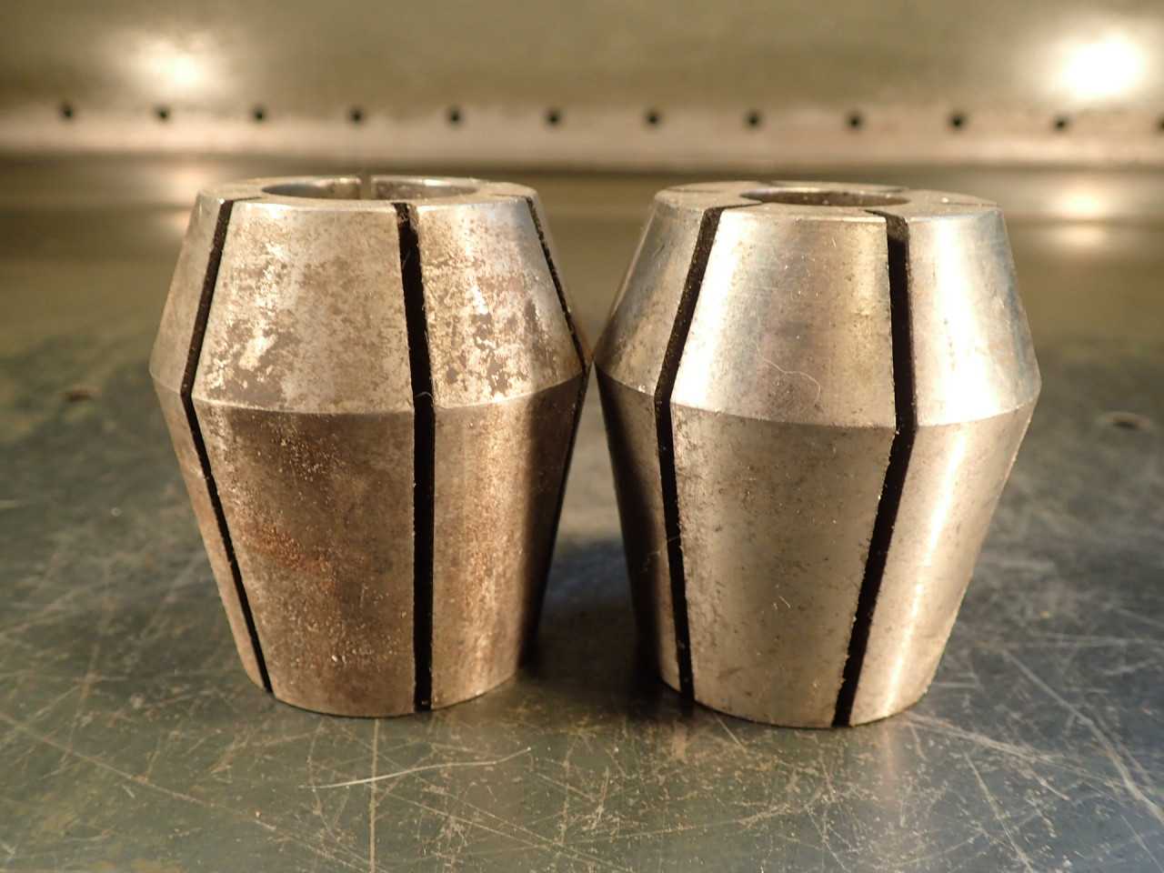 2 Piece Lot of XZ Double Taper Collets: 13/16" & 1-1/16" Round Smooth - HOLEMAKING TOOLS