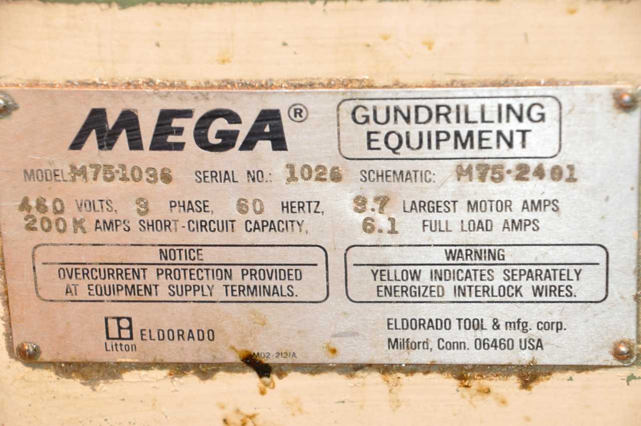 ELDORADO MODEL M751036, Horizontal Precision Deep Hole Gun Drilling - DEEP HOLE DRILLING MACHINES