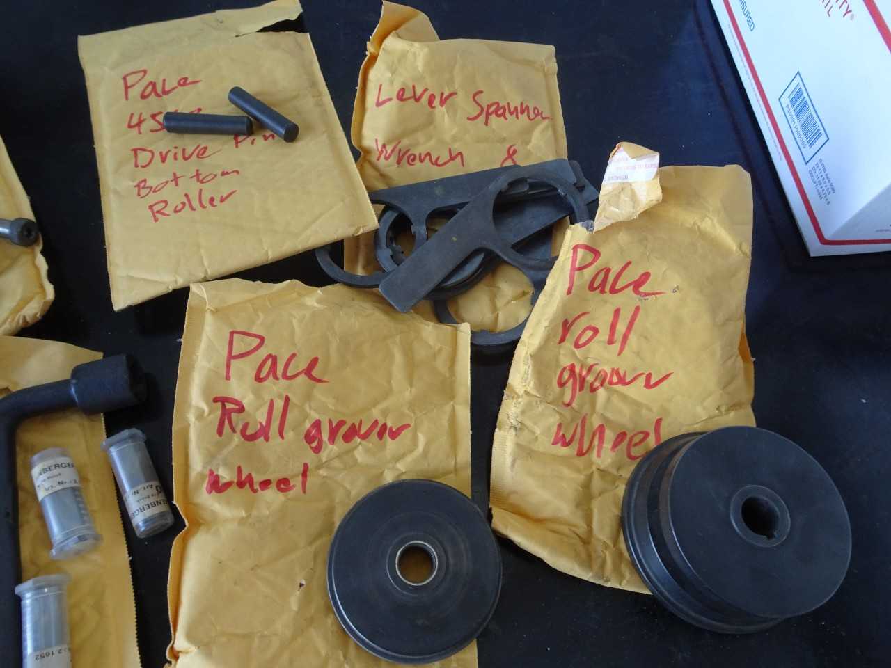 PACE ROLL GROOVER PARTS - MACHINE TOOLING