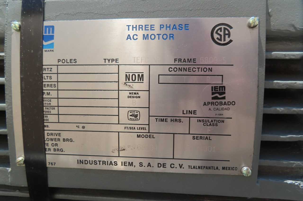 IEM 768194 350HP 4160V 1780RPM 5809S 3PH AC MOTOR - ELECTRIC MOTORS