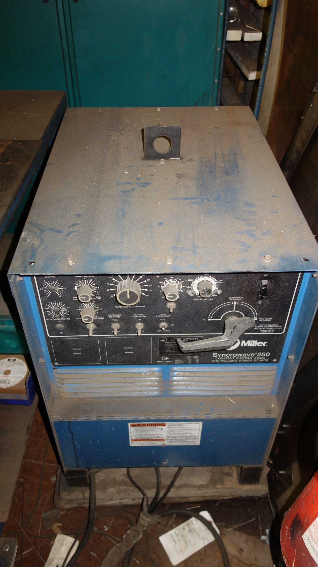 MILLER SYNCROWAVE 250 CONSTANT CURRENT AC/DC ARC WELDING POWER SOURCE WELDER 11.4KW 200/230/460V-AC - ARC WELDERS