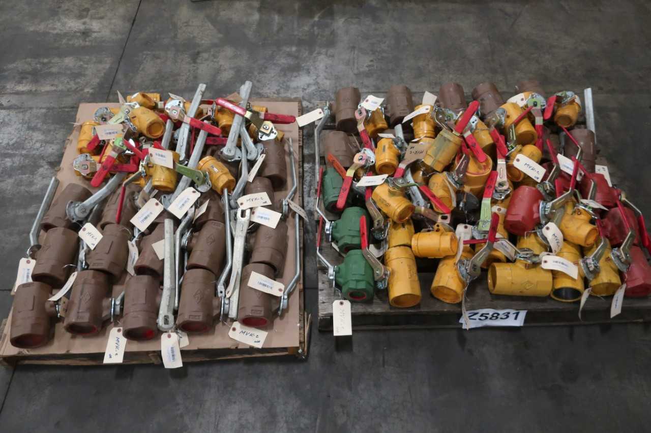 2 PALLETS OF ASSORTED KF INDUSTRIES 2IN-4IN BALL VALVES - BALL VALVE