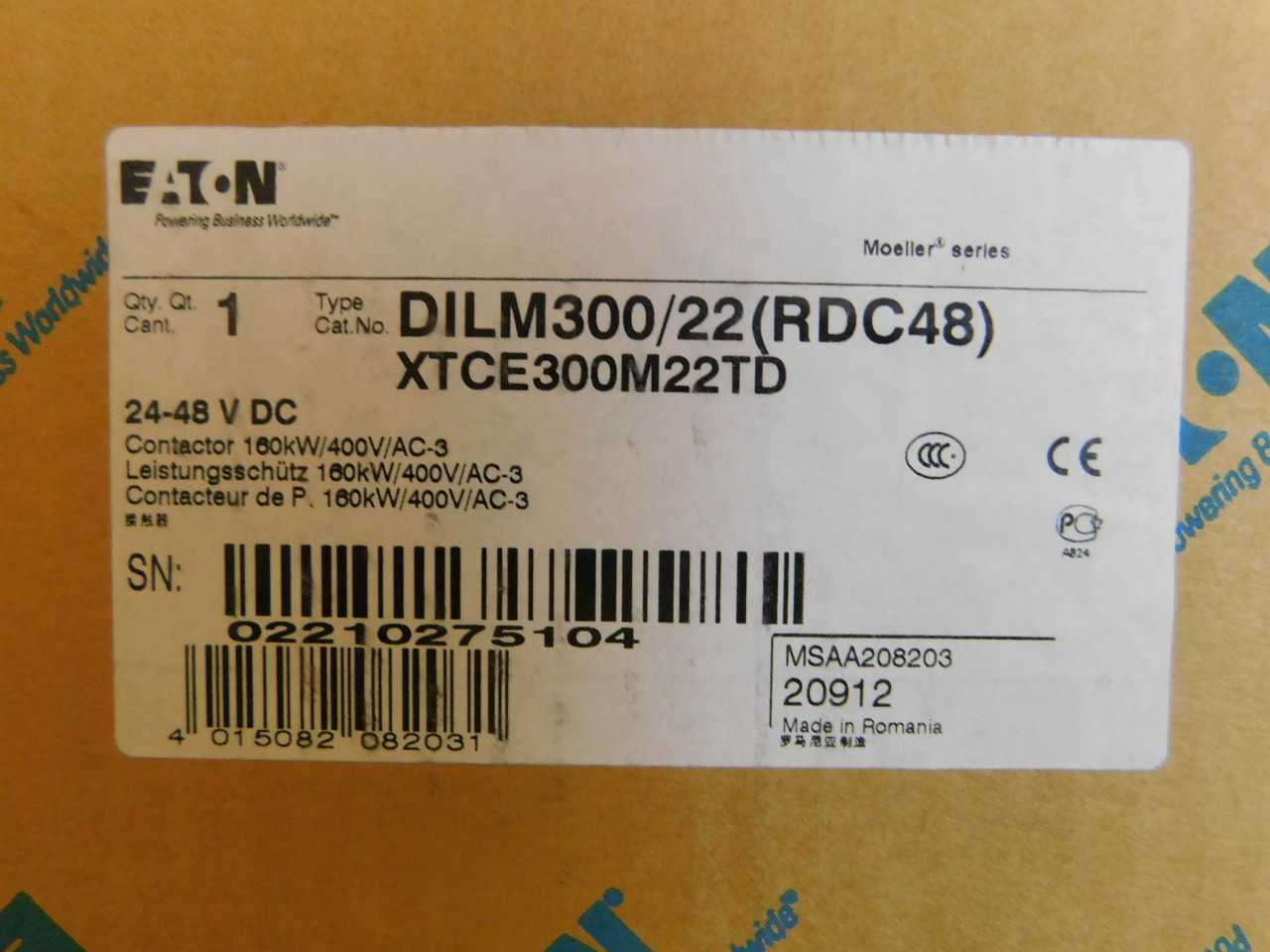 Quantity of 5x XTCE300M22TD Contactors - CONTACTORS