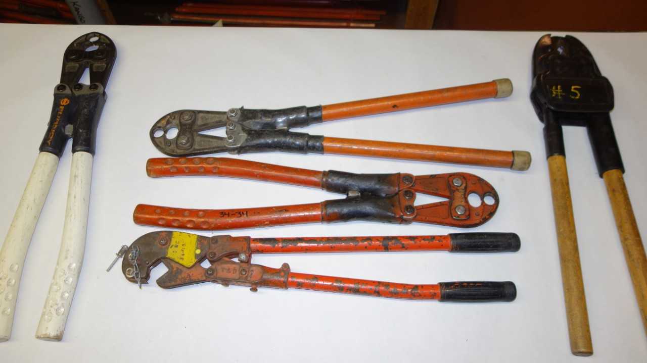LOT OF 5 BURNDY CRIMPING TOOLS - ELECTRIC POWER TOOLS