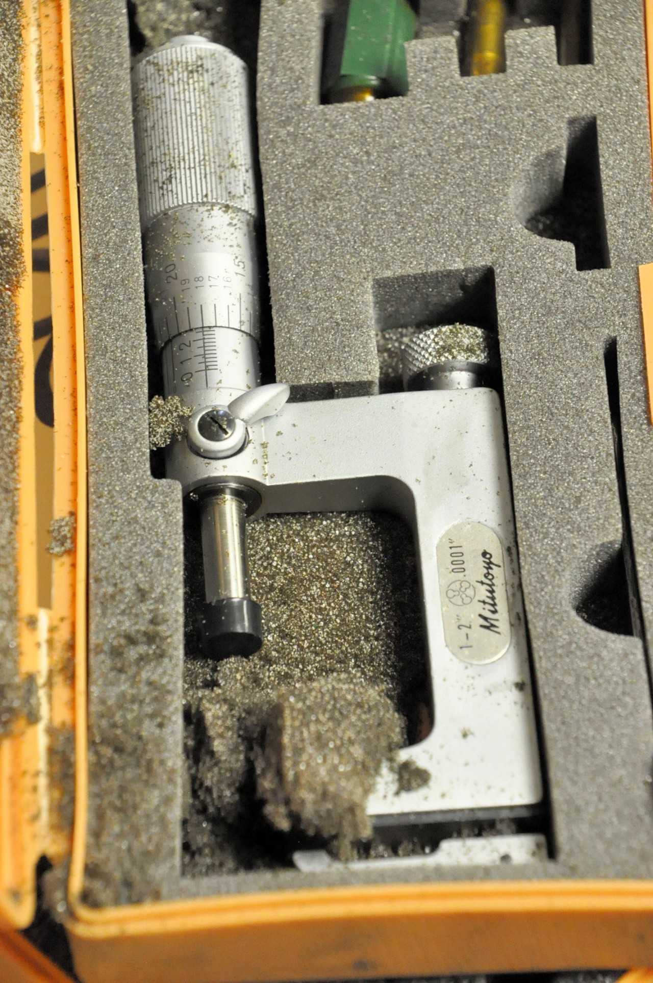 1 Mitutoyo and 1 Uni-Mike Anvil Micrometers with Cases - ELECTRIC POWER TOOLS