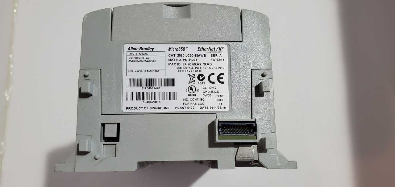 Allen Bradley Micro 850 2080-LC50-48AWB PLC - AUTOMATION & CONTROLS