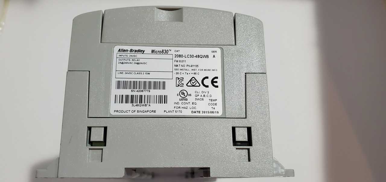 Allen Bradley Micro 830 2080-LC30-48QWB PLC - AUTOMATION & CONTROLS
