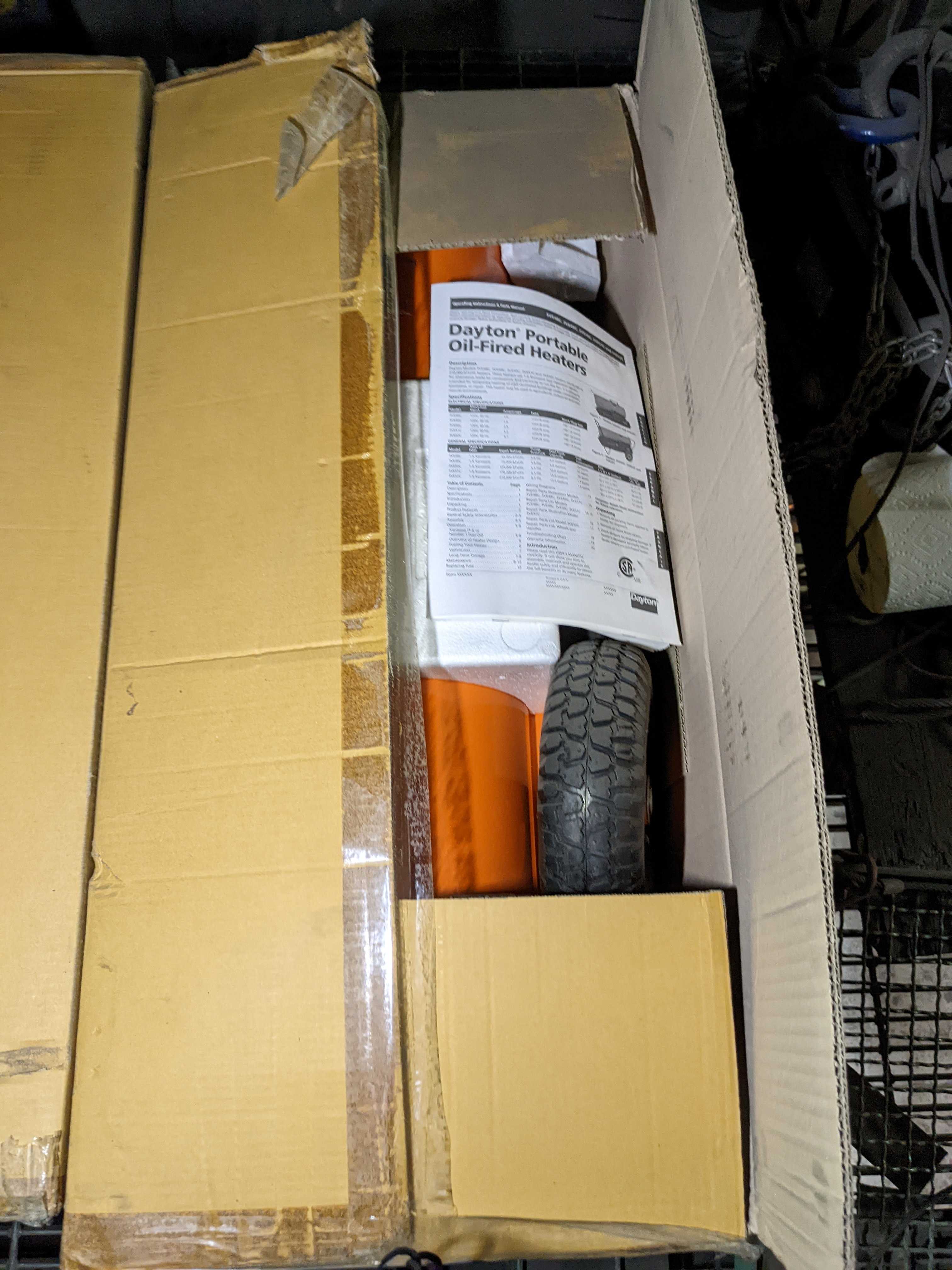 LOT OF TWO PORTABLE OIL-FIRED HEATERS - PALLET JACKS