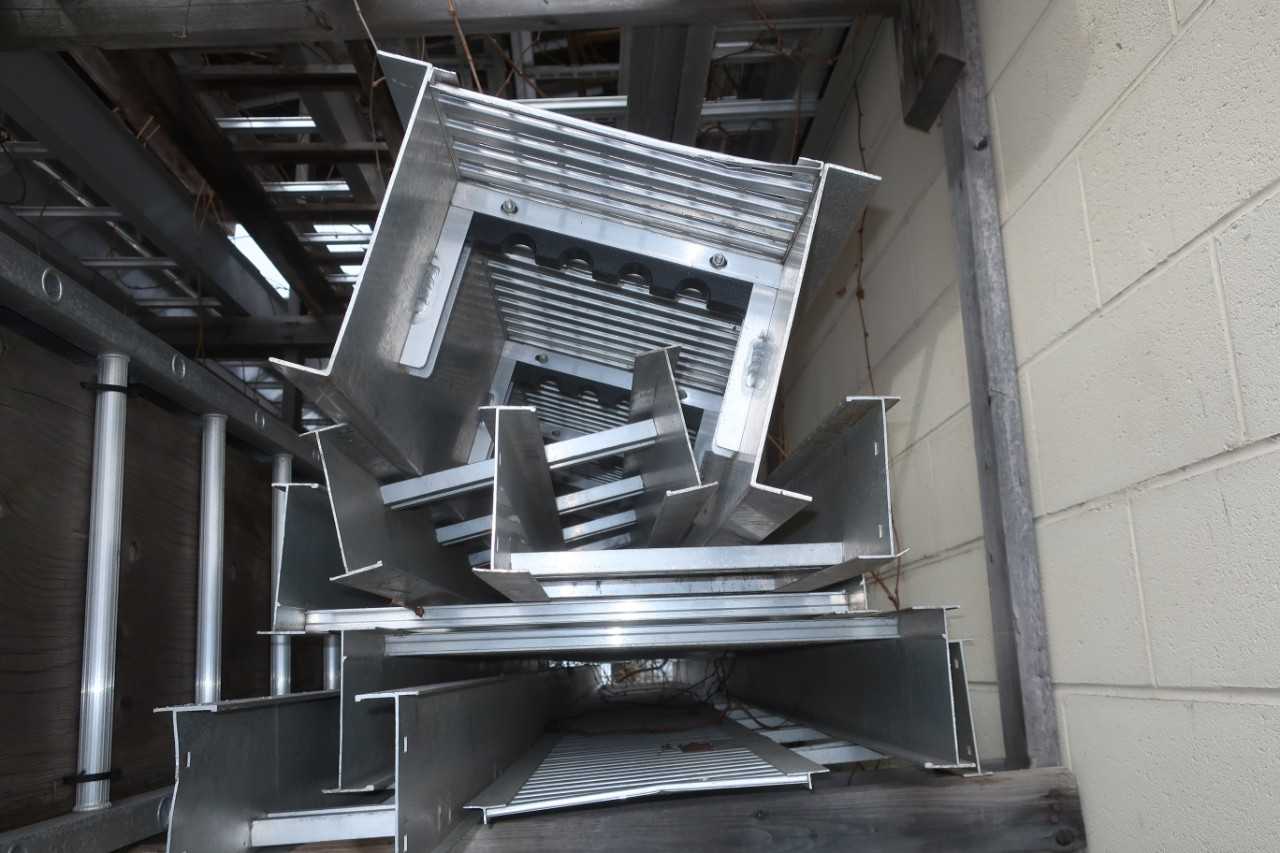 LOT OF ASSORTED LADDERS, CABLE TRAYS, PIK BOARDS - ELECTRICAL COMPONENTS