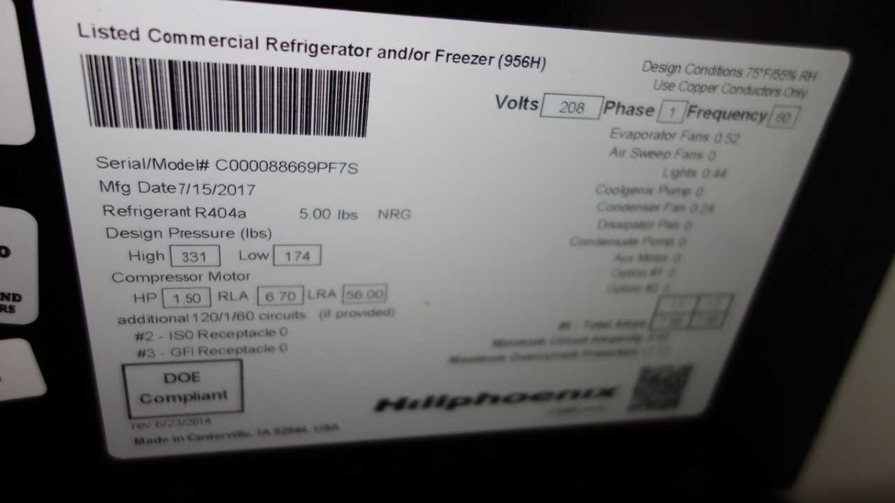 HILLPHOENIX C000088669PF7S 956H SELF-CONTAINED 4 DECK COMMERCIAL REFRIGERATOR FREEZER 208V-AC