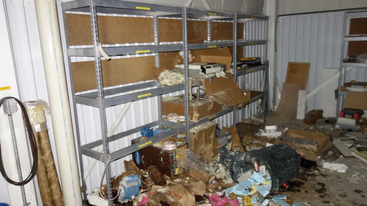 2 SECTIONS OF STEEL RACKING W/ CONTENTS, TRANSMITTERS - PALLET RACKING