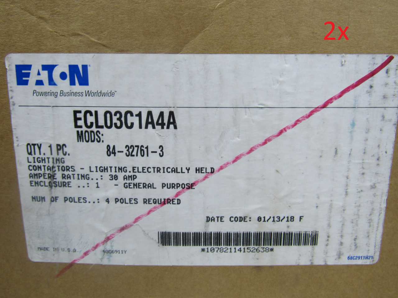 Lot of Quantity 2x ECL03C1A4A Lighting Contactors - LIGHTING Lot of Quantity 2x ECL03C1A4A Lighting Contactors - LIGHTING