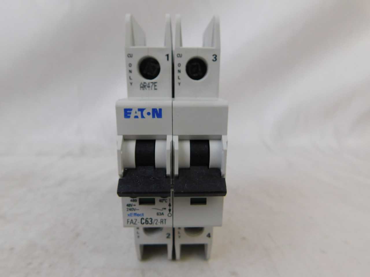 (20) Eaton FAZ-C63/2-RT Plug In FAZ 2P 63A 277/480Y 50/60Hz - CIRCUIT BREAKERS