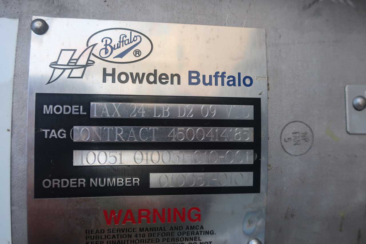 HOWDEN BUFFALO AXIAL FAN TAX24LBD209 VTU 3HP 460V 8/4AMP - TEMPERATURE CONTROL COMPONENTS