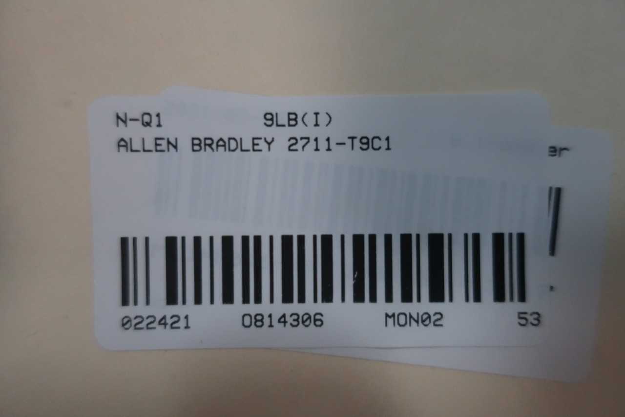 ALLEN BRADLEY 2711-T9C1 PANELVIEW 900 STANDARD OPERATOR INTERFACE PANEL SER B - AUTOMATION & CONTROLS