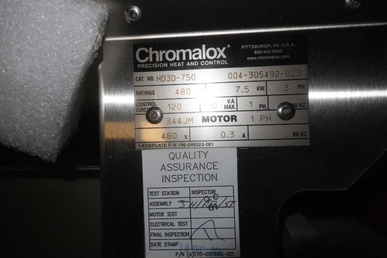 LOT OF 2 CHROMALOX HD3D-750 7.5KW 480V 3PH HEATERS - HVAC EQUIPMENT
